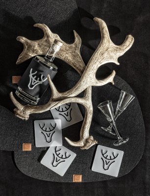 Zoom bild av Glasunderlägg vit matt fyrkantig