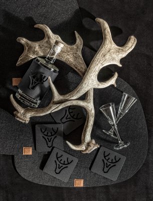 Zoom bild av Glasunderlägg svart fyrkantig